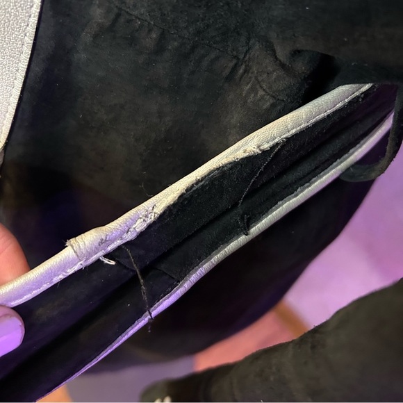 Elegant Black and White Women's Coat Boston Proper S leather coat - Picture 10 of 12